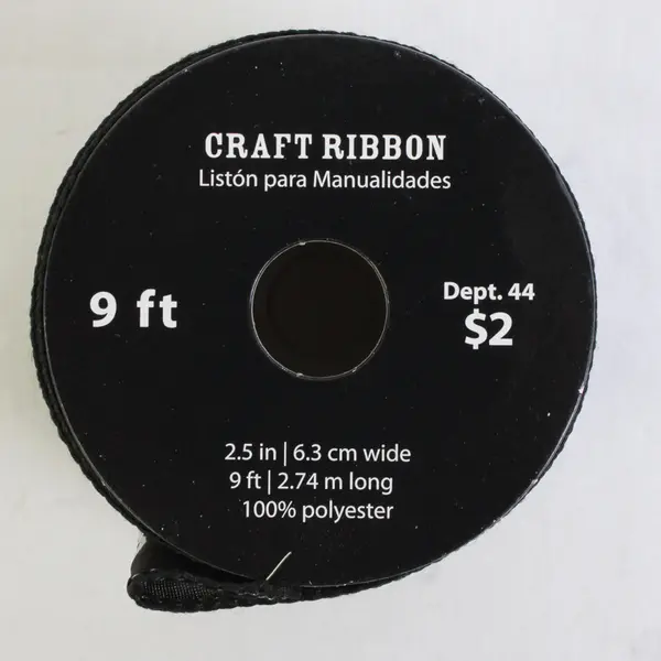 Halloween Craft Ribbon 2.5" Wide Skeletons on Black, 9 ft. #08T02