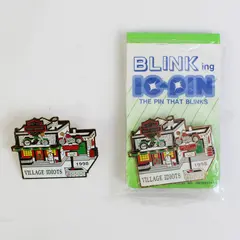 Lot of 2 Harley Davidson Blinking Collector Pins Village Idiots 1998