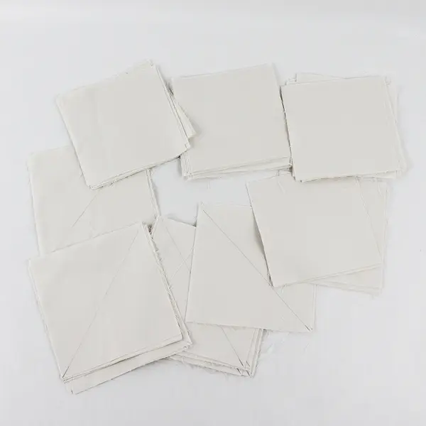 Lot of 77 Pre-Cut Off-White Quilting Fabric Squares 5"