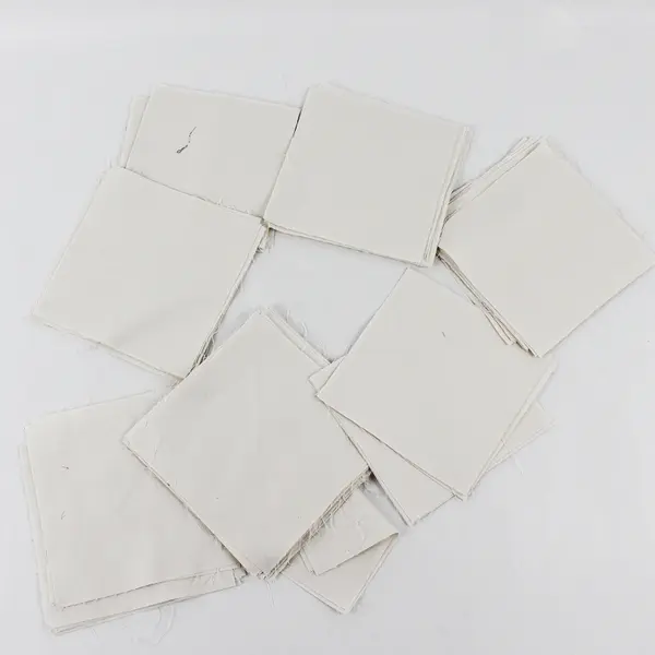 Lot of 77 Pre-Cut Off-White Quilting Fabric Squares 5"