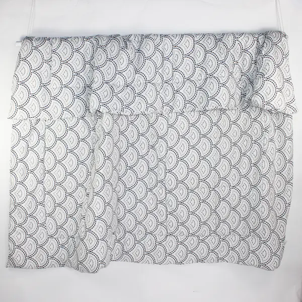 Ascot Enterprises White With Gray Stitch Pattern Comforter Bedding 88" x 98"