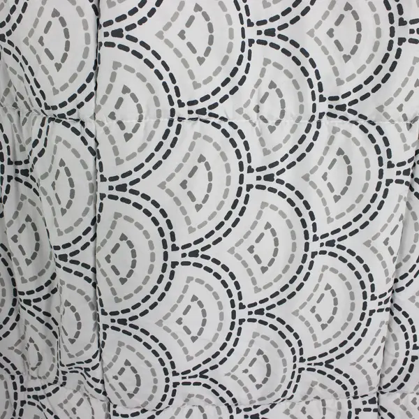 Ascot Enterprises White With Gray Stitch Pattern Comforter Bedding 88" x 98"