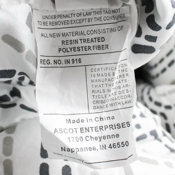 Ascot Enterprises White With Gray Stitch Pattern Comforter Bedding 88" x 98"