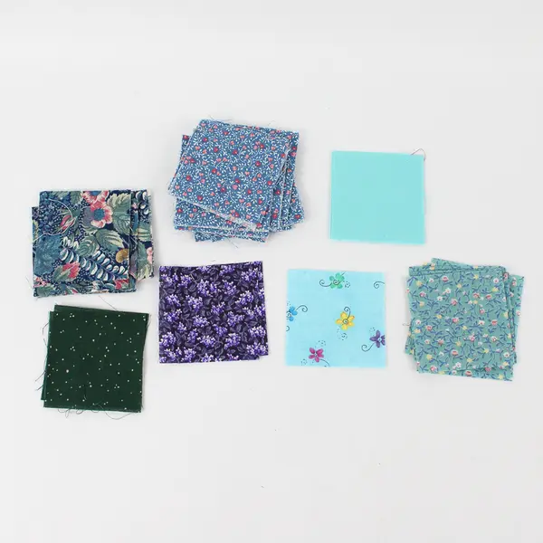 Lot of Pre-Cut Vintage Quilting Fabric Squares 2-1/2"