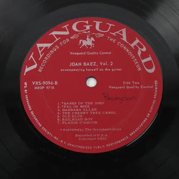 Joan Baez ‎– Joan Baez, Vol. 2 - Vinyl Record