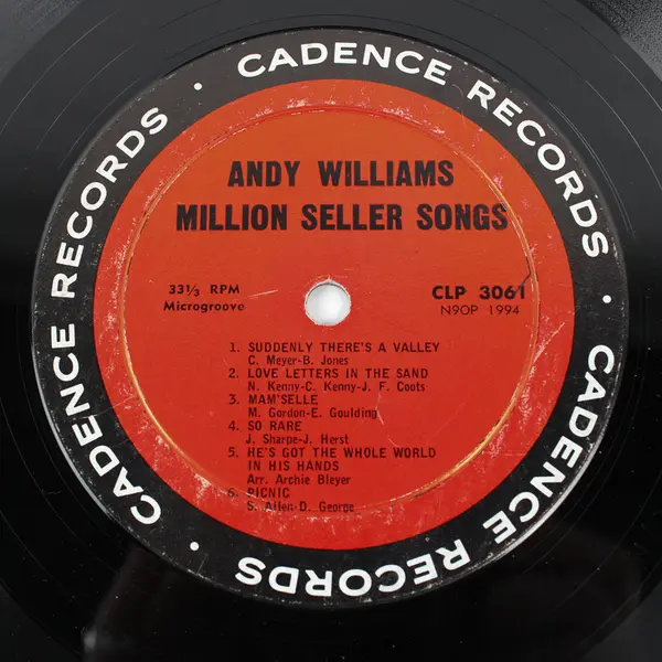 Andy Williams: Million Seller Songs  12" Vinyl