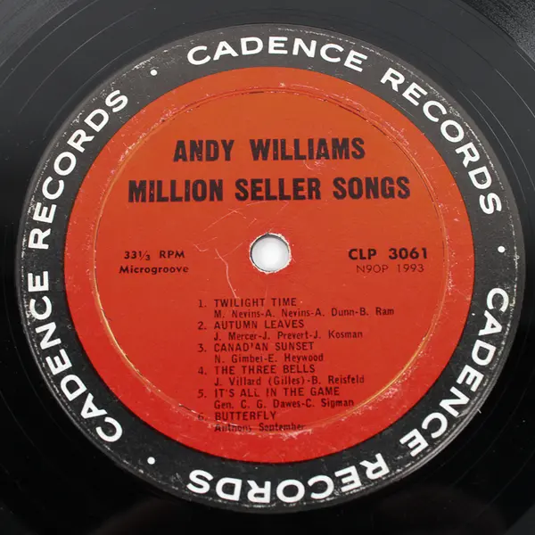 Andy Williams: Million Seller Songs  12" Vinyl