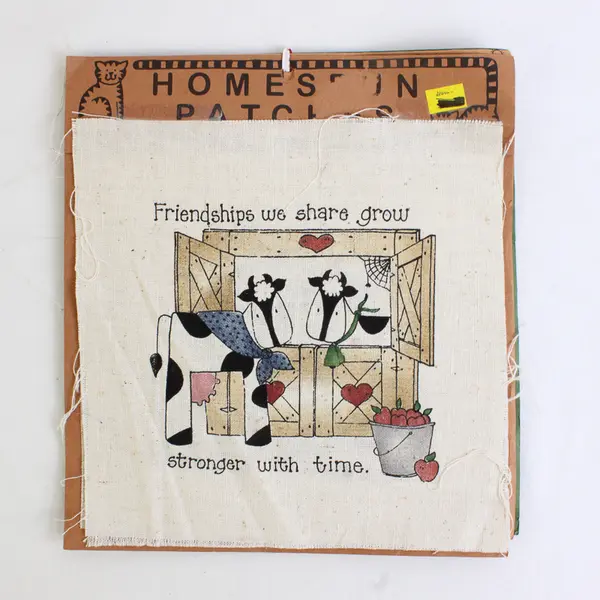 Set of 6 Vintage Kitty Korner Designs Homespun Patches 8.5"