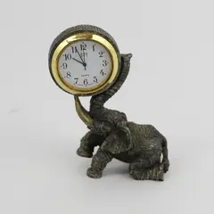 1994 SPI Vintage Brass And Pewter Elephant Desk Clock