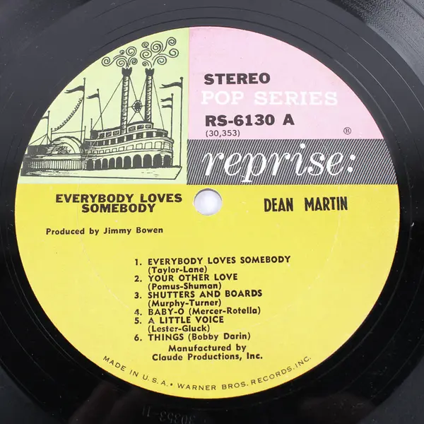 Dean Martin Everybody Loves Somebody The Hit Version LP Reprise Records RS-6130