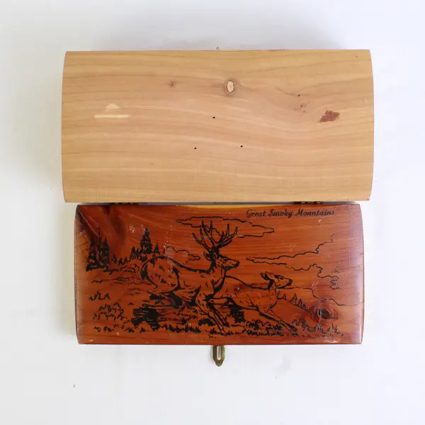Vintage Great Smoky Mountains Cedar Storage Box