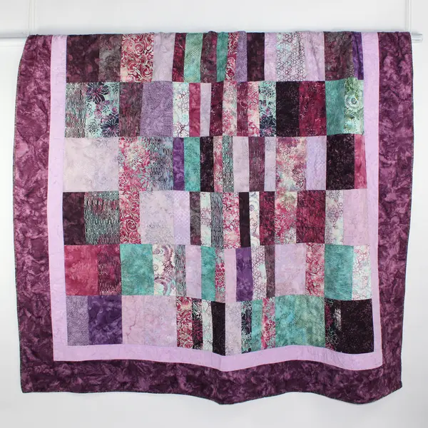 Handmade Purple/Green Tie Dye Pattern Quilt Bed Spread Full/Queen 91" x 78"