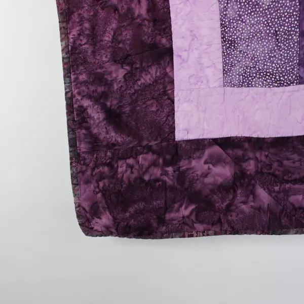 Handmade Purple/Green Tie Dye Pattern Quilt Bed Spread Full/Queen 91" x 78"