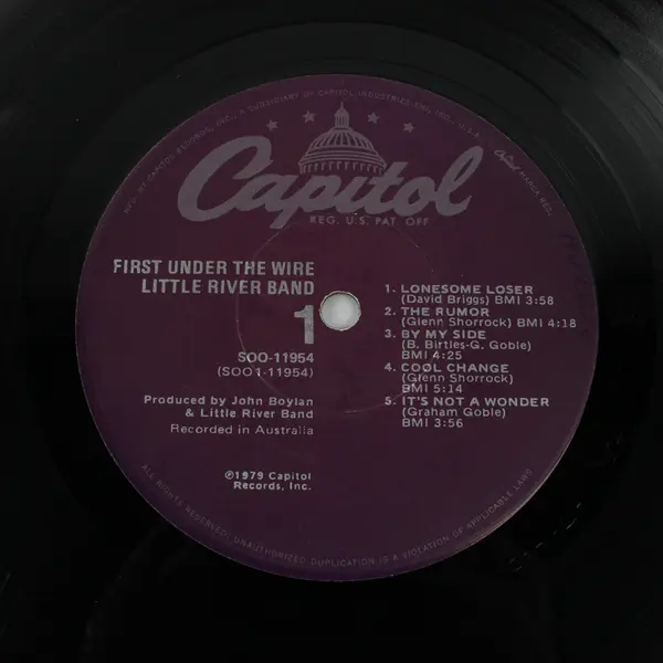 Little River Band First Under The Wire Vinyl  Capitol SOO-11954