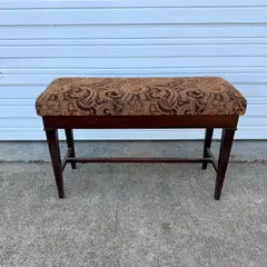 Vintage Paisley Upholstered Lift Top Storage Piano Bench - Local Pickup Only