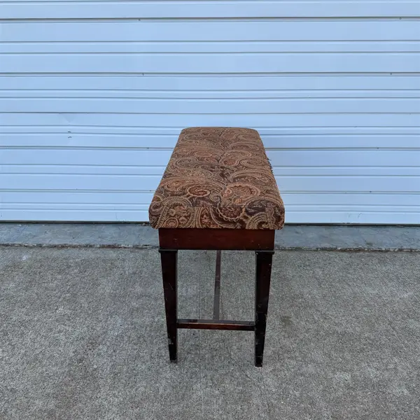 Vintage Paisley Upholstered Lift Top Storage Piano Bench - Local Pickup Only