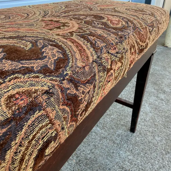Vintage Paisley Upholstered Lift Top Storage Piano Bench - Local Pickup Only