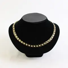 Vintage Avon Gold-Tone Braided Necklace Interwoven Faux Pearls 18.5"