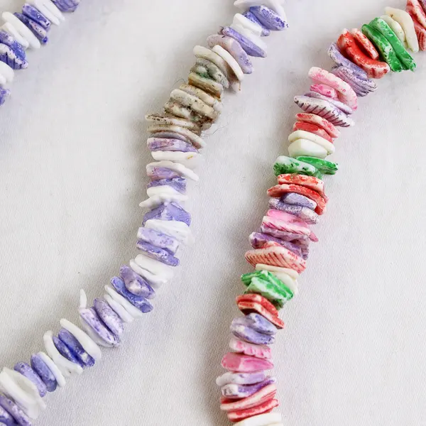 Lot of 2 Colorful Dyed Shell Chip Beaded Necklaces 16"