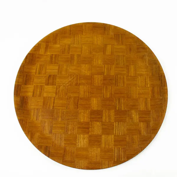 Vintage Large Pressed Wood Checkerboard Serving Tray 19"