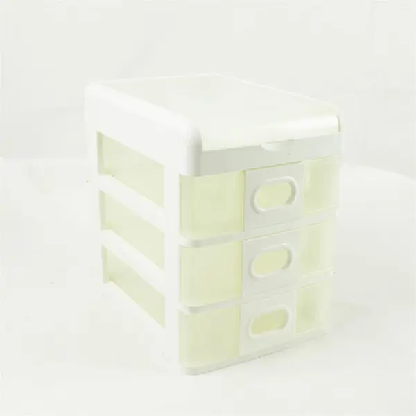 Gracious Living 3-Drawer Desktop Countertop Storage Organizer White w/ Lid