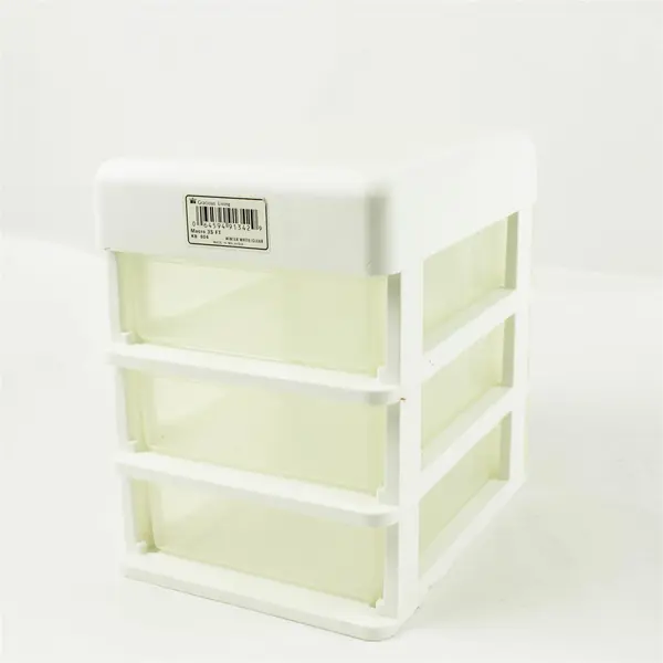 Gracious Living 3-Drawer Desktop Countertop Storage Organizer White w/ Lid