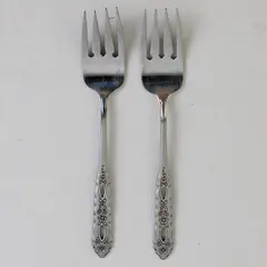 Lot of 2 Oneida Silver Proposal Pattern 1982 Stainless Salad Forks 6.75" Good