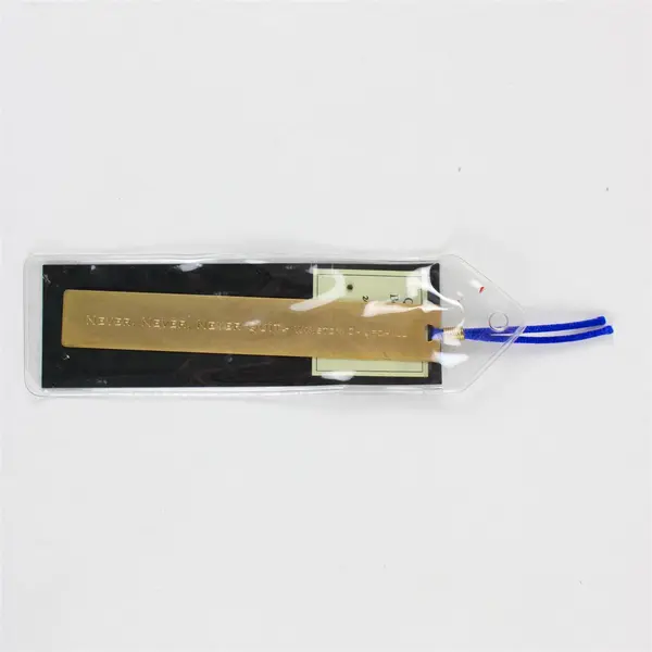 Swing Quotation Bookmarks Never Never Never Quit 24K Gold Finish