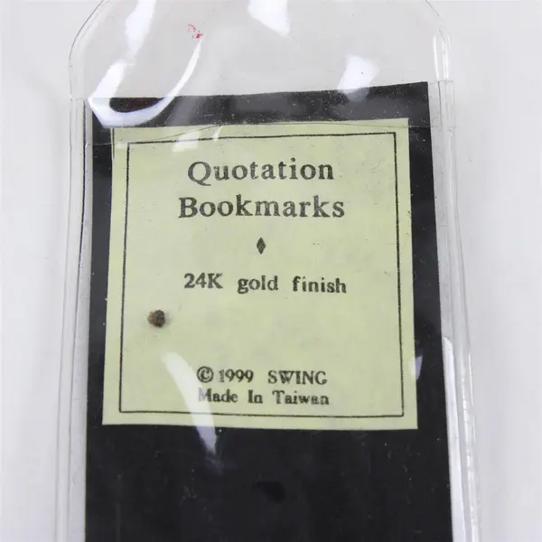 Swing Quotation Bookmarks Never Never Never Quit 24K Gold Finish