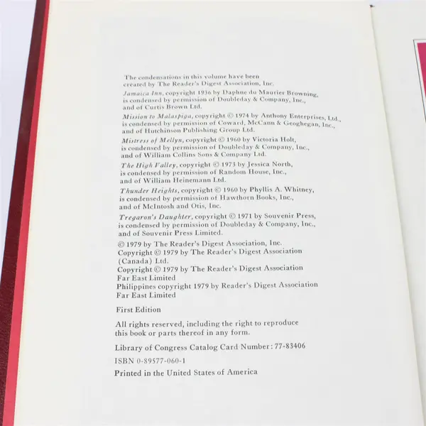 Reader's Digest Six Gothic Tales Hardcover Gothic Anthology