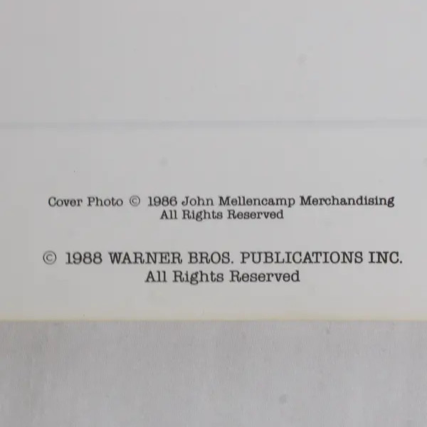 John Cougar Mellencamp Music Songbook 1988 SC Warner Bros. VF1486