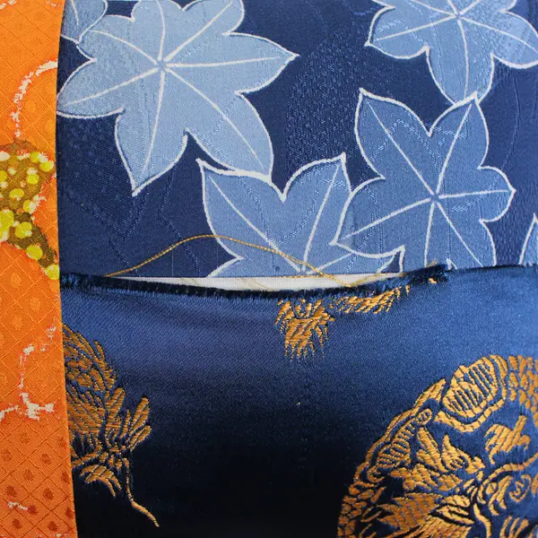 Unbranded Blue/Orange Floral Small Square Throw Pillow 11.5" x 11.5"