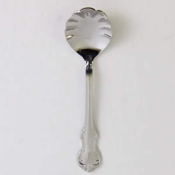 RSVP Bradberry Pattern 18/10 Stainless Sugar Shell Spoon 6" Rare Very Good Cond