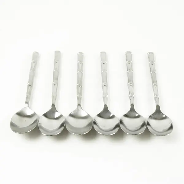 Set of 6 Hampton Silversmiths Cathay Mirror Place/Oval Soup Spoons
