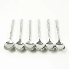 Set of 6 Hampton Silversmiths Cathay Mirror Place/Oval Soup Spoons