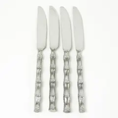 Set of 4 Hampton Silversmiths Cathay Mirror Stainless Modern Solid Knives