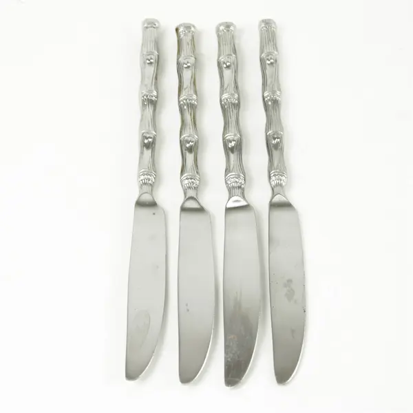 Set of 4 Hampton Silversmiths Cathay Mirror Stainless Modern Solid Knives