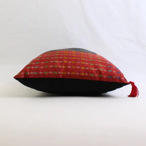 Unbranded Red/Black Small Rectangle Throw Pillow 15.5" x 11.5"