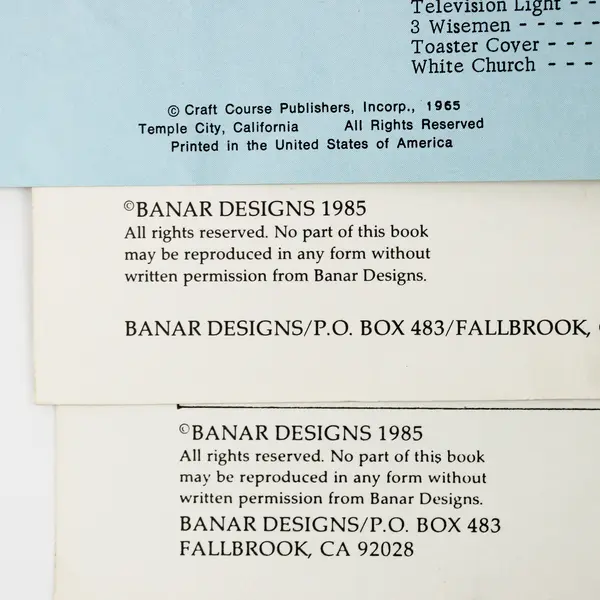 Lot 3 Vtg. Pattern Books: Plastic Bottle Fun, Victorian Memories & Doily Wreaths