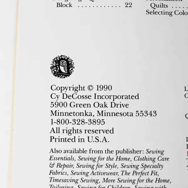 VTG Singer Sewing Reference Library Quilting by Machine Book SC, 1990