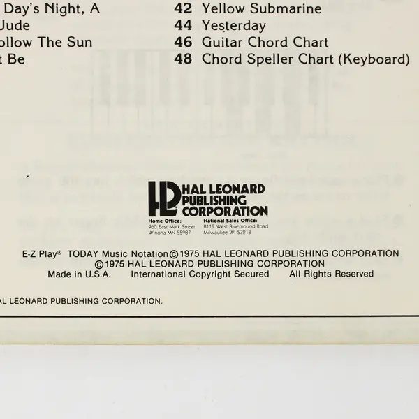 EZ Play Today "Giant Hits" #6 Sheet Music Book, 1975 Lennon/McCartney Hits