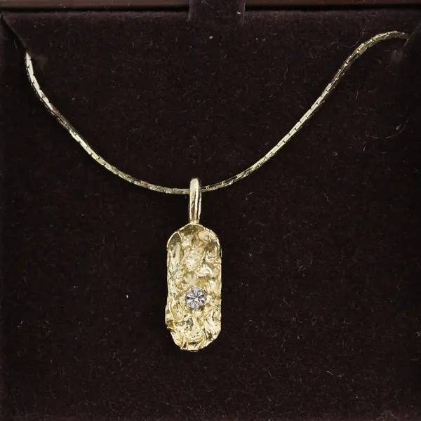 VTG Ronte Beverly Hills Vanderbilt Nugget Rhinestone Pendant Chain 18" w/ Box