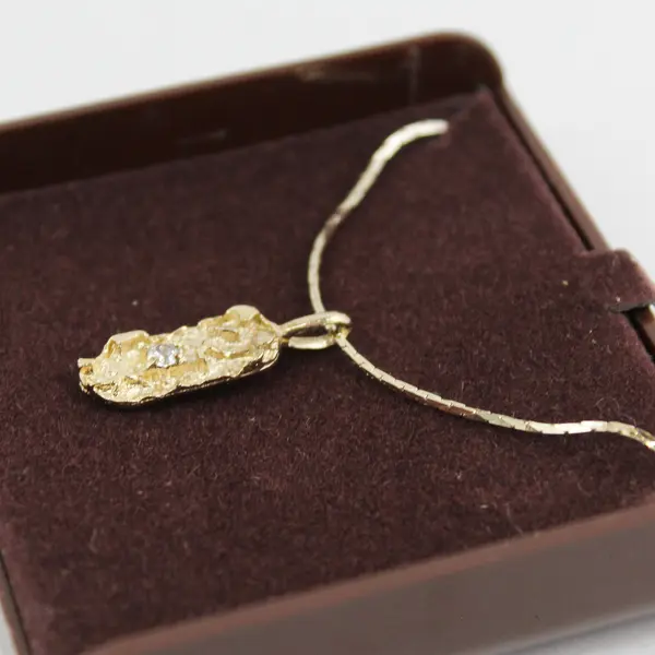 VTG Ronte Beverly Hills Vanderbilt Nugget Rhinestone Pendant Chain 18" w/ Box