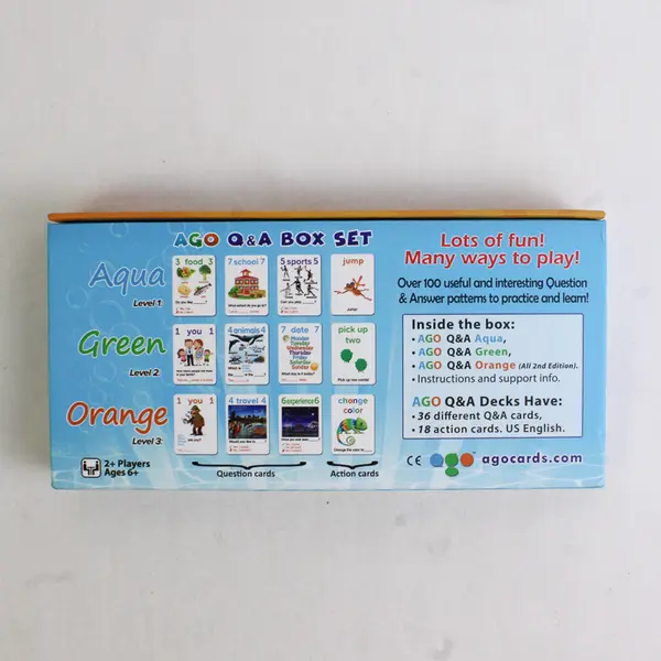 AGO Q&A Card Game for Learning English 3 Level Box Set, 2023