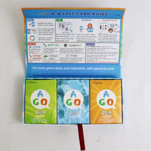 AGO Q&A Card Game for Learning English 3 Level Box Set, 2023