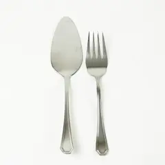 Lot of 2 Wallace Casino Stainless Serving Utensils - Meat Fork & Pie Server