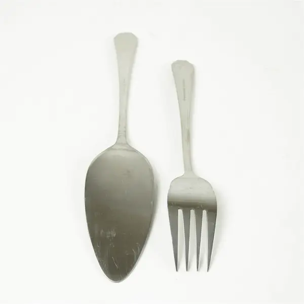 Lot of 2 Wallace Casino Stainless Serving Utensils - Meat Fork & Pie Server