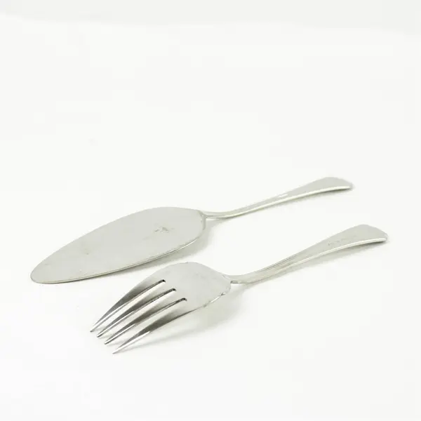 Lot of 2 Wallace Casino Stainless Serving Utensils - Meat Fork & Pie Server