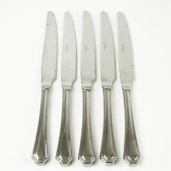 Set of 5 Wallace Casino Stainless Modern Dinner Knives 9.5in