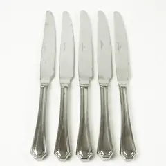 Set of 5 Wallace Casino Stainless Modern Dinner Knives 9.5in